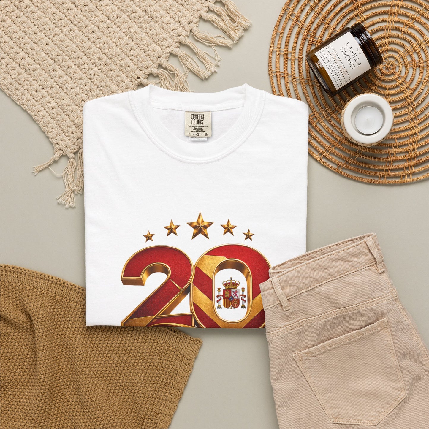 Spain Football World Cup 2026 'Ano de Glória' Typography Crest | Premium Graphic Tee