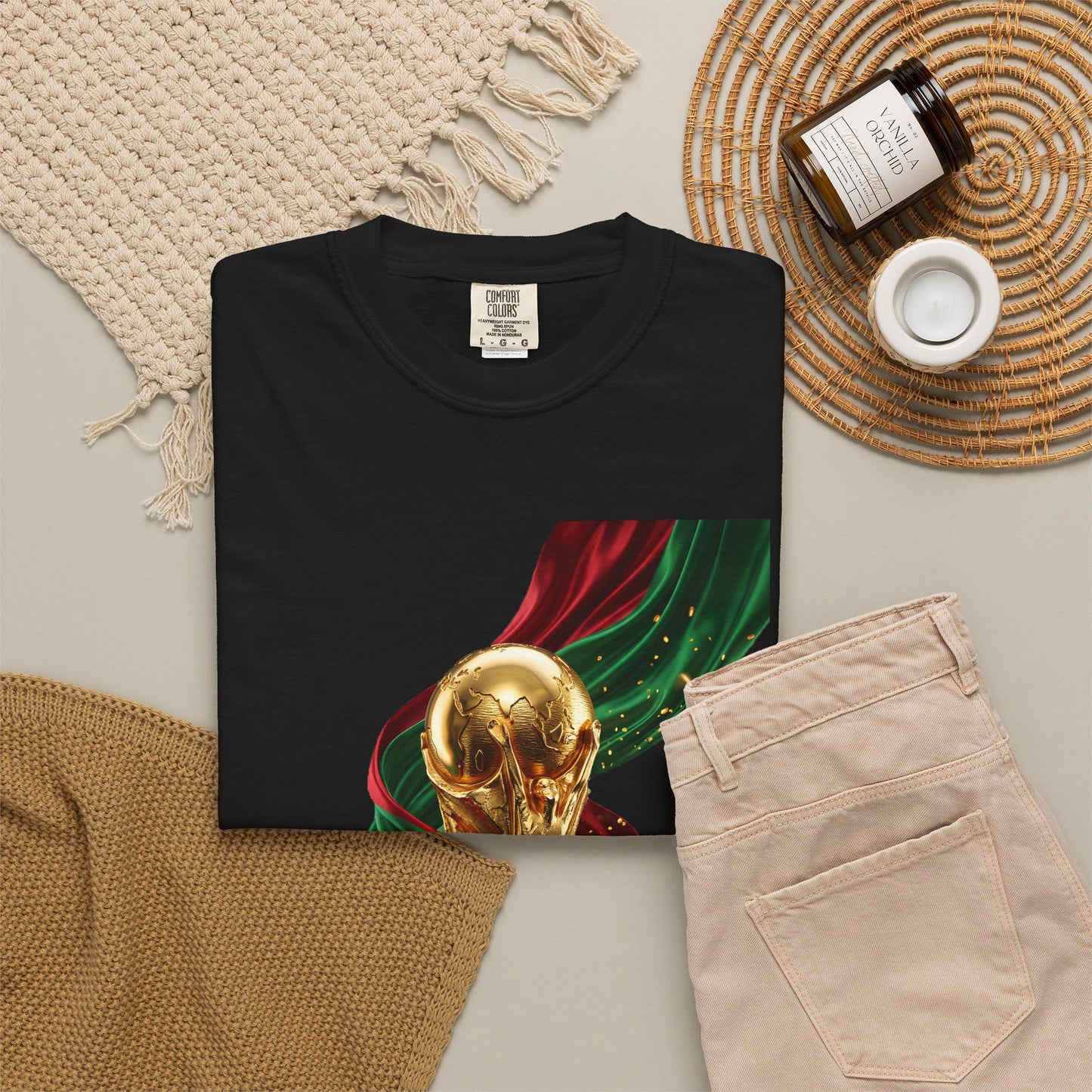 Portugal Football 'Onda de Glória' Dynamic Ribbon Trophy | Premium Graphic Tee