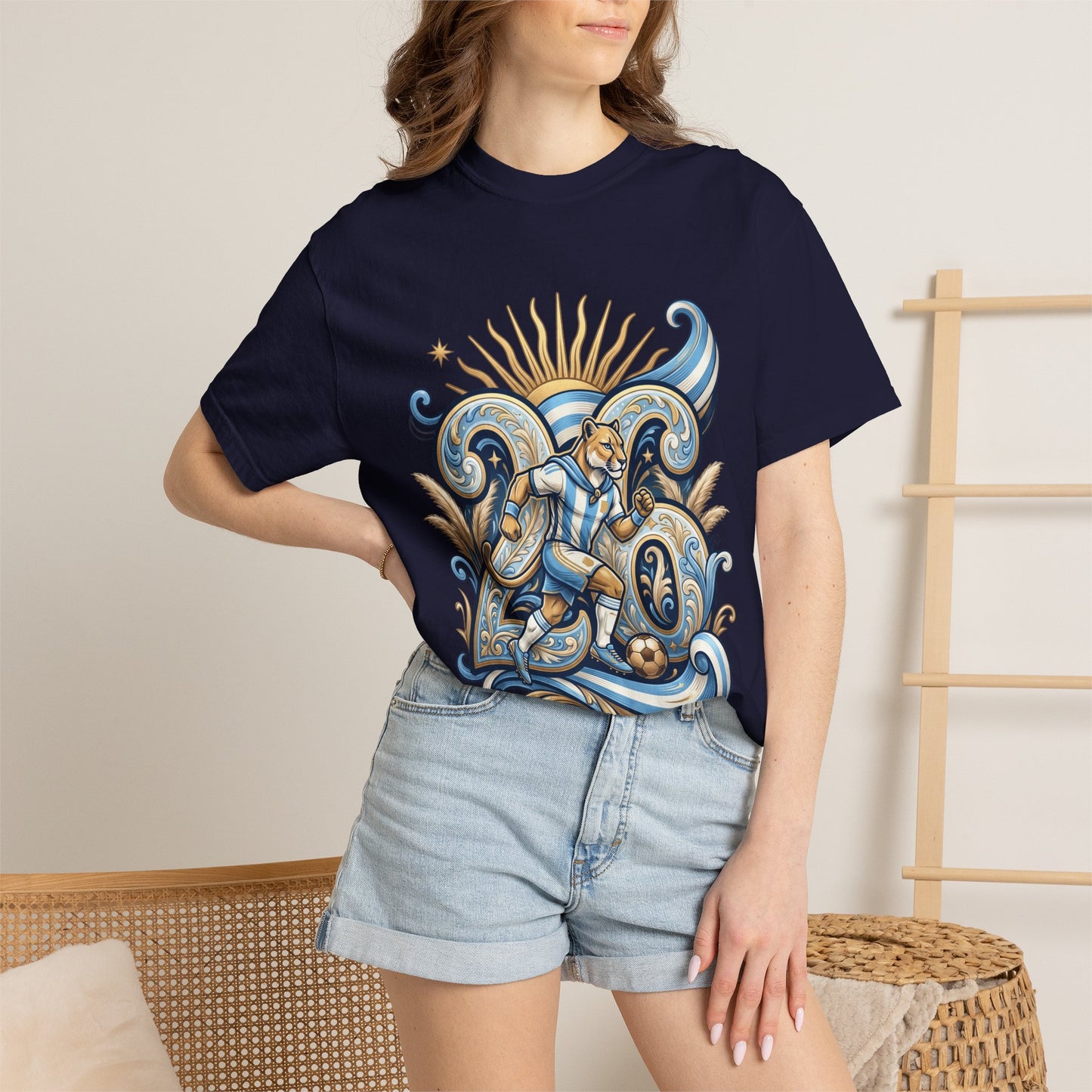 Argentina Football 'Puma de las Pampas' World Cup 2026 Filigree Monogram | Premium Graphic Tee