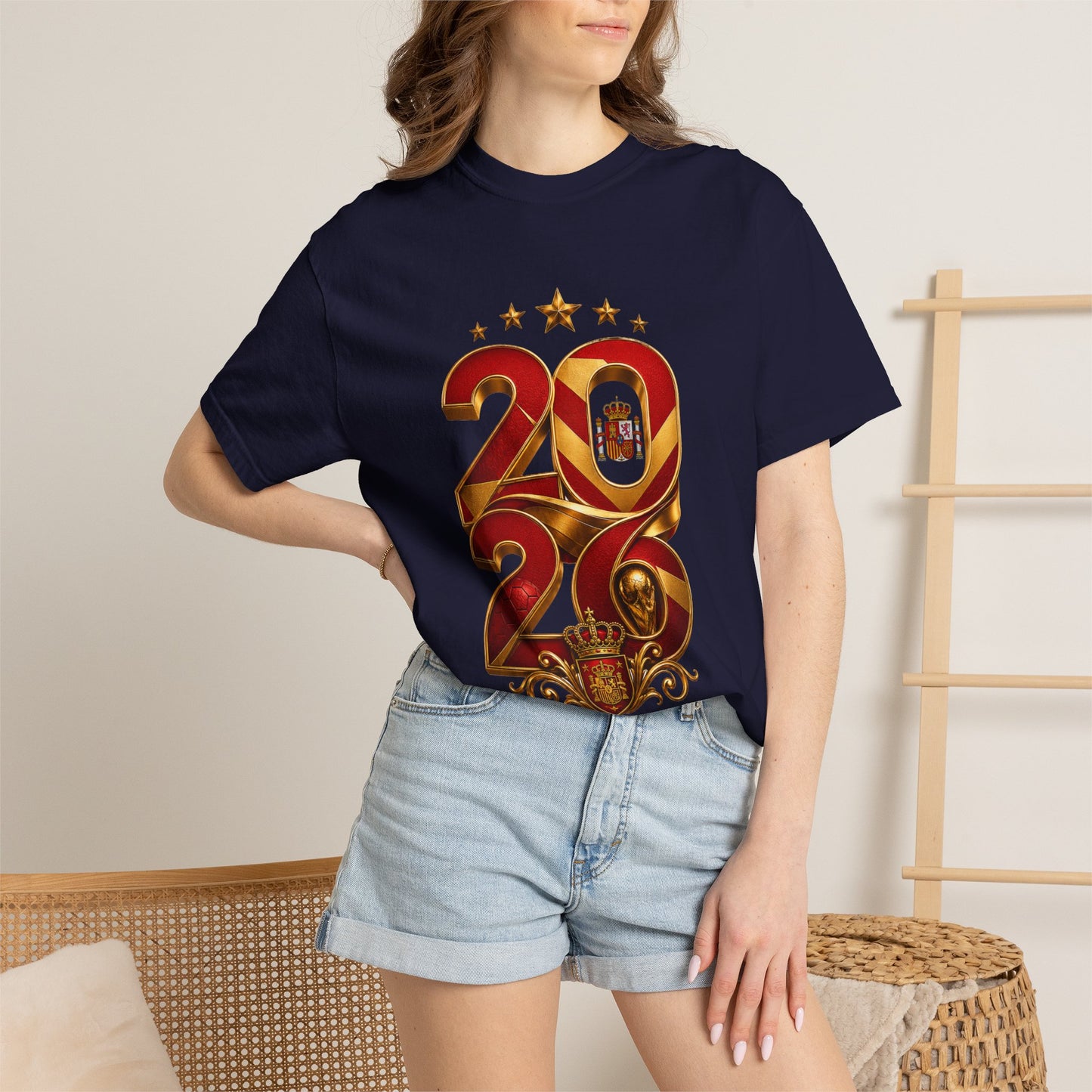 Spain Football World Cup 2026 'Ano de Glória' Typography Crest | Premium Graphic Tee