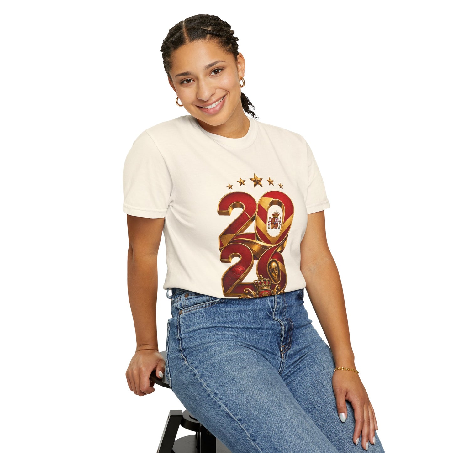 Spain Football World Cup 2026 'Ano de Glória' Typography Crest | Premium Graphic Tee