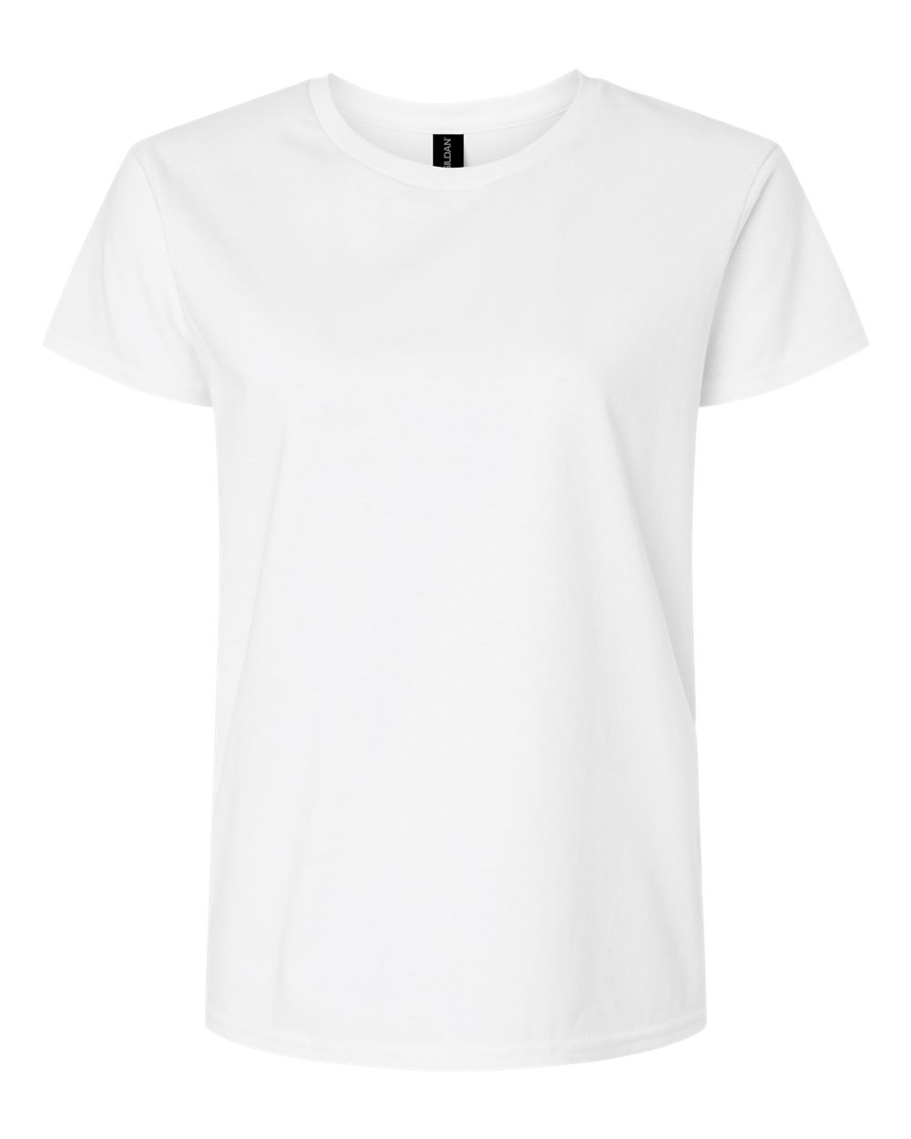 Gildan Women's Preshrunk Seamless T-Shirt, White, Medium.