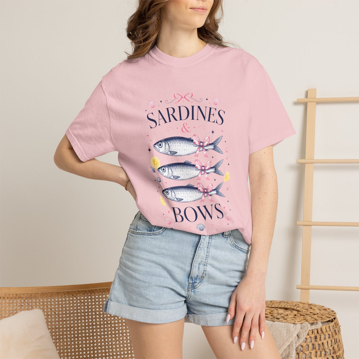 Sardines & Bows 'Mediterranean Social Club' Summer Graphic Tee – Coastal Coquette Aesthetic