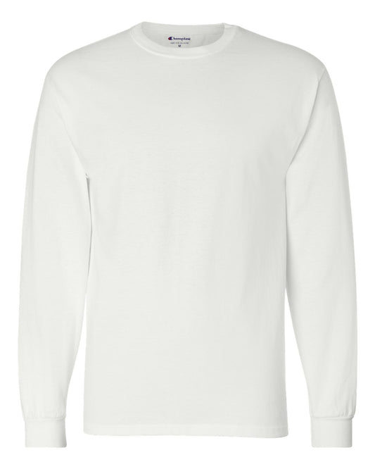 Champion Men's Classic Jersey Long Sleeve T-Shirt, White, S