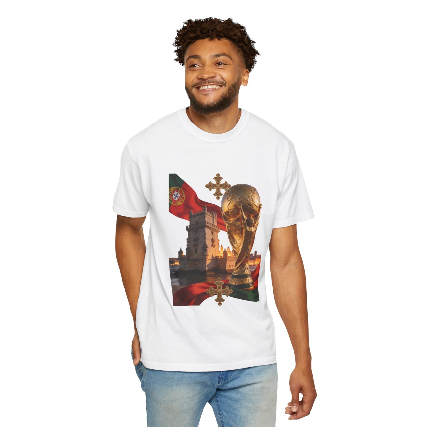 Portugal Football 'Torre de Belém' Majestic Trophy | Premium Graphic Tee
