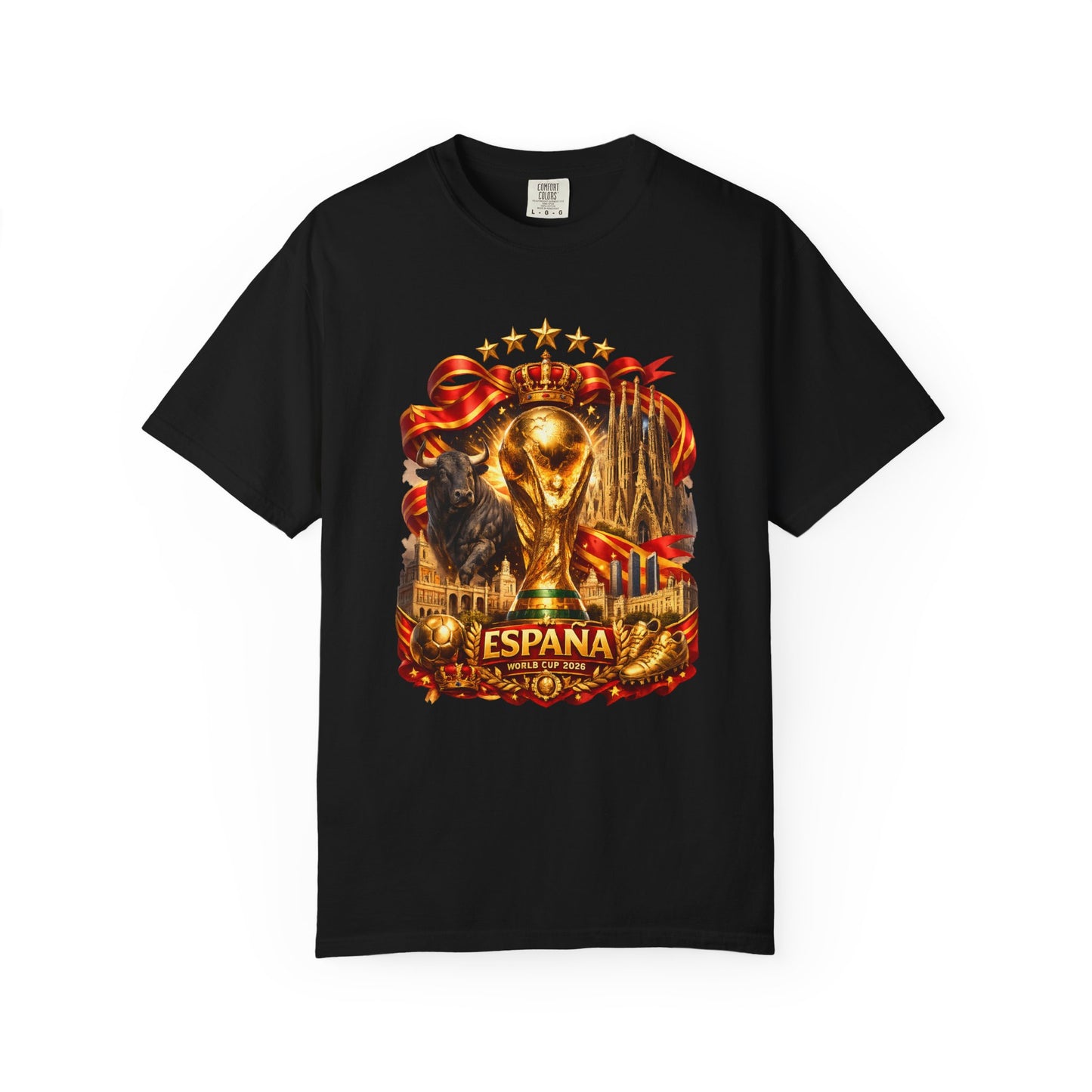 Spain Football World Cup 2026 'Reino Dorado' Iconic Elements | Premium Graphic Tee