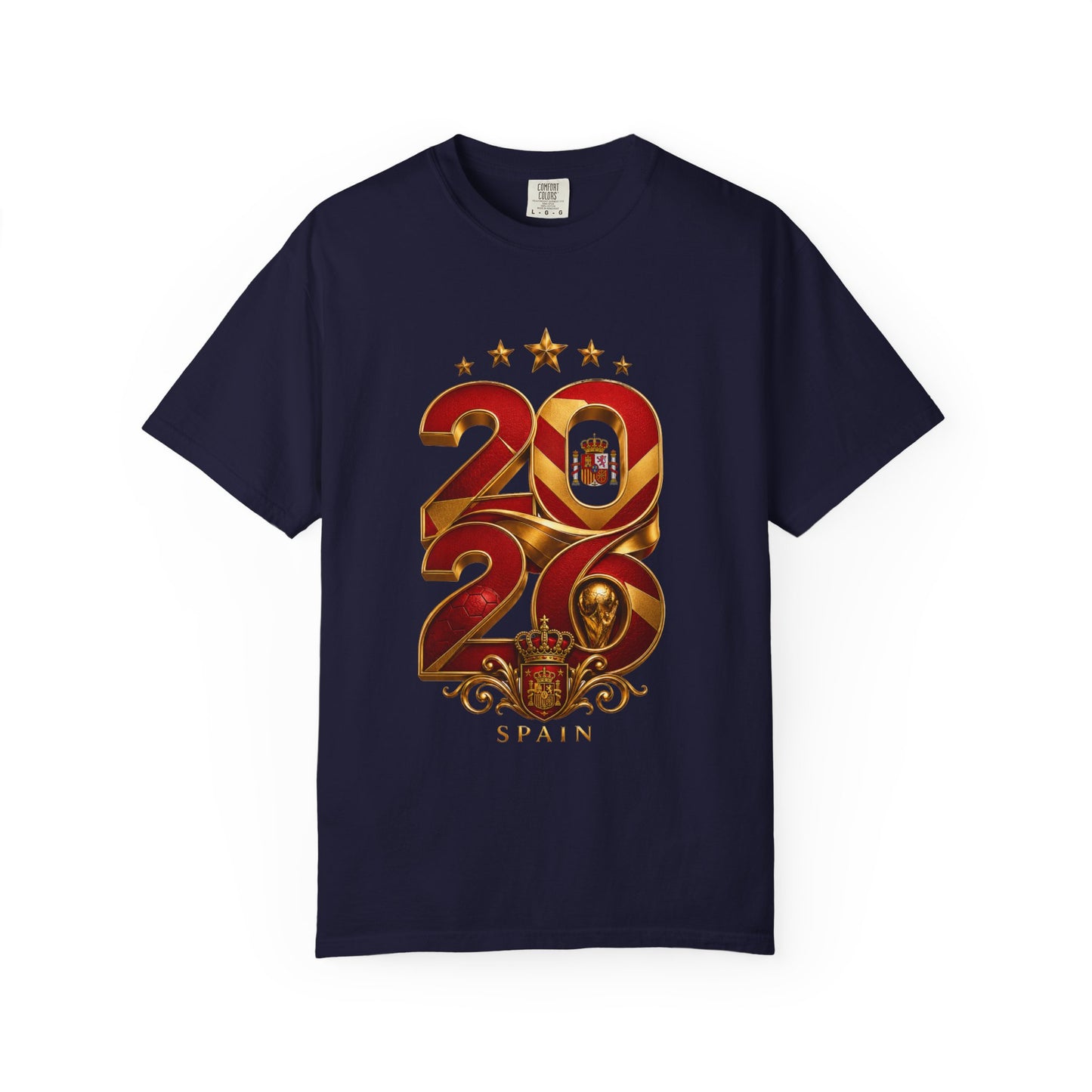 Spain Football World Cup 2026 'Ano de Glória' Typography Crest | Premium Graphic Tee