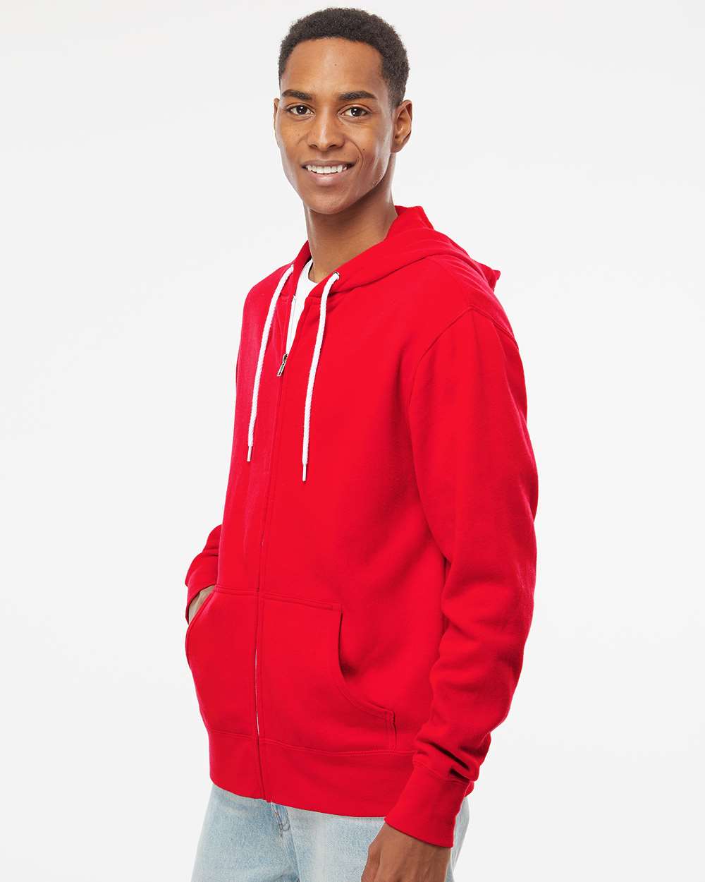 Unisex Lightweight Full-Zip Hooded Sweatshirt