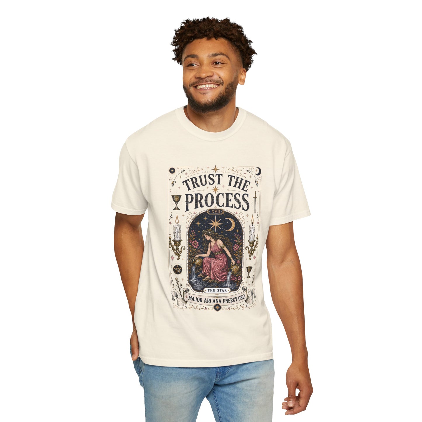 Trust The Process The Star Tarot Card Celestial Halloween | Premium Graphic Tee