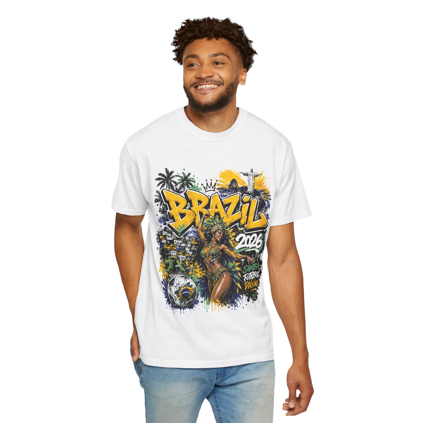 Brazil Samba Queen World Cup 2026 T-Shirt PNG | Carnival Soccer Graphic Tee DTF | Copa Do Mundo Futebol Fan Gift