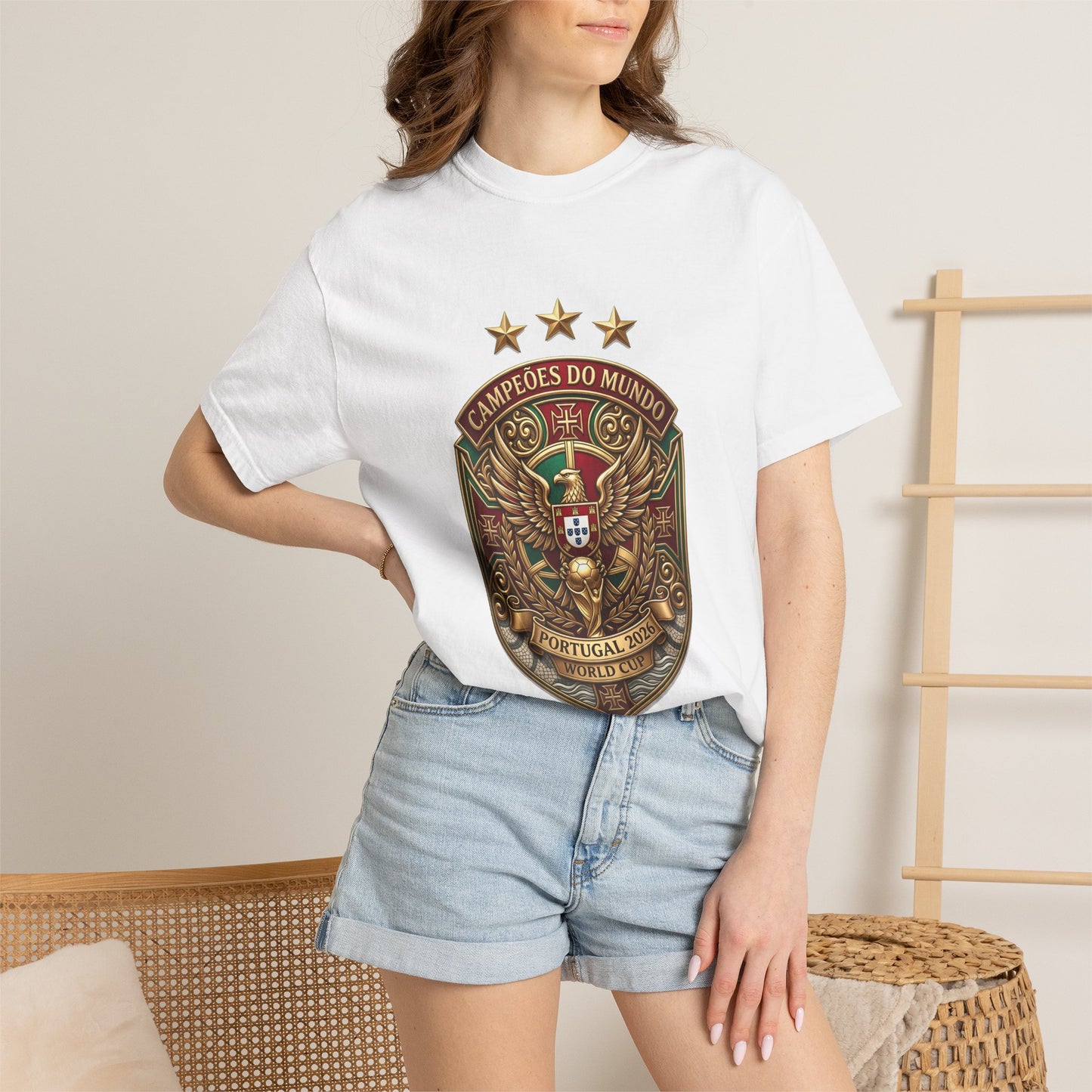 Portugal Football World Cup 2026 'Campeões do Mundo' Sovereign Shield | Premium Graphic Tee