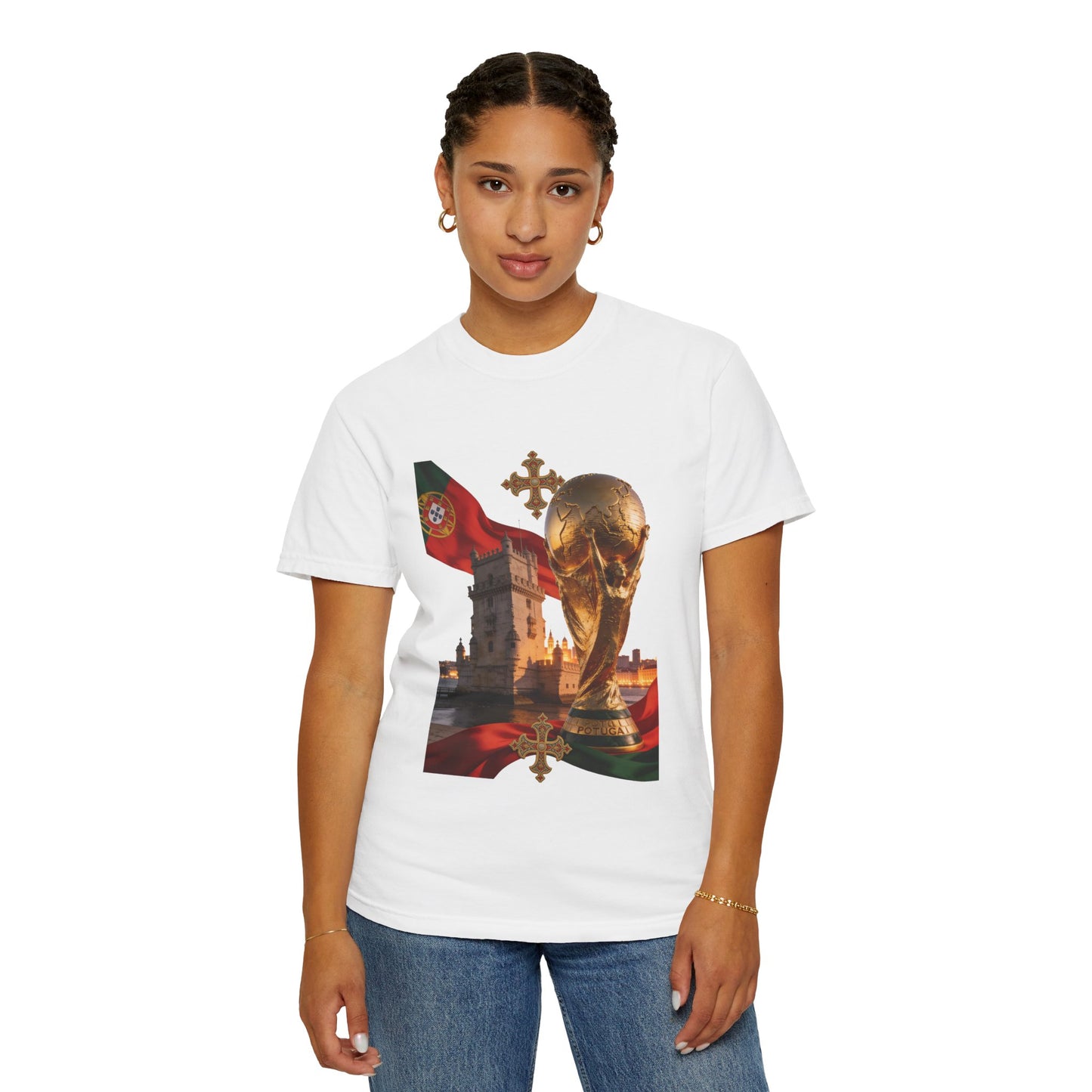 Portugal Football 'Torre de Belém' Majestic Trophy | Premium Graphic Tee