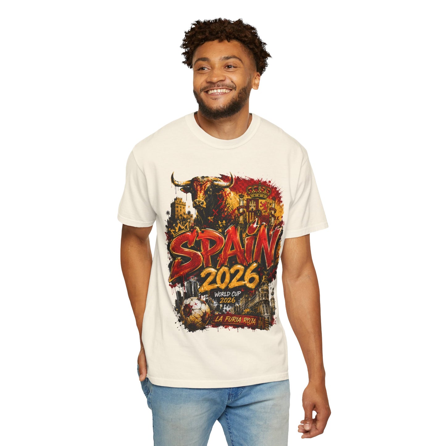 Spain Football World Cup 2026 'Furia Urbana' Graffiti Collage | Premium Graphic Tee