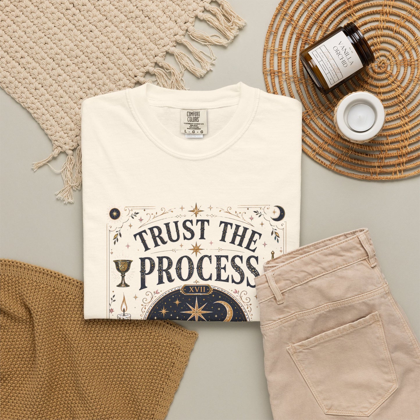 Trust The Process The Star Tarot Card Celestial Halloween | Premium Graphic Tee