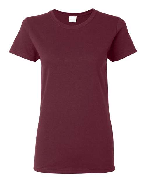 Gildan Women's Heavy Crewneck Cap Sleeve, 2-Pack Gold-Maroon Small