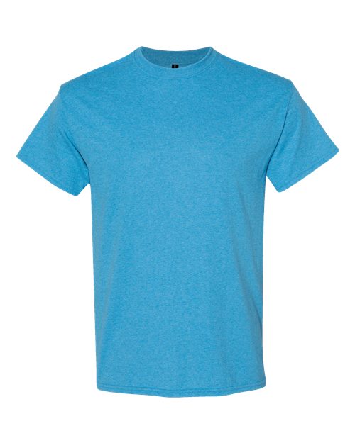 Gildan Men's Heavy Taped Neck Comfort Jersey T-Shirt, SML-Maroon-HeatherSapphire