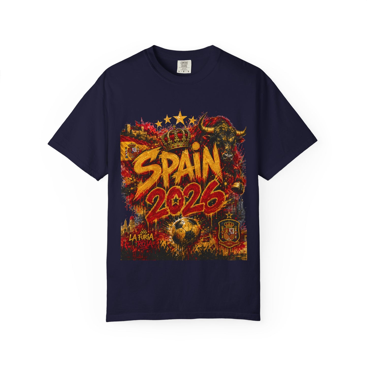 Spain Football World Cup 2026 'Fúria de Ouro' Graffiti Championship | Premium Graphic Tee
