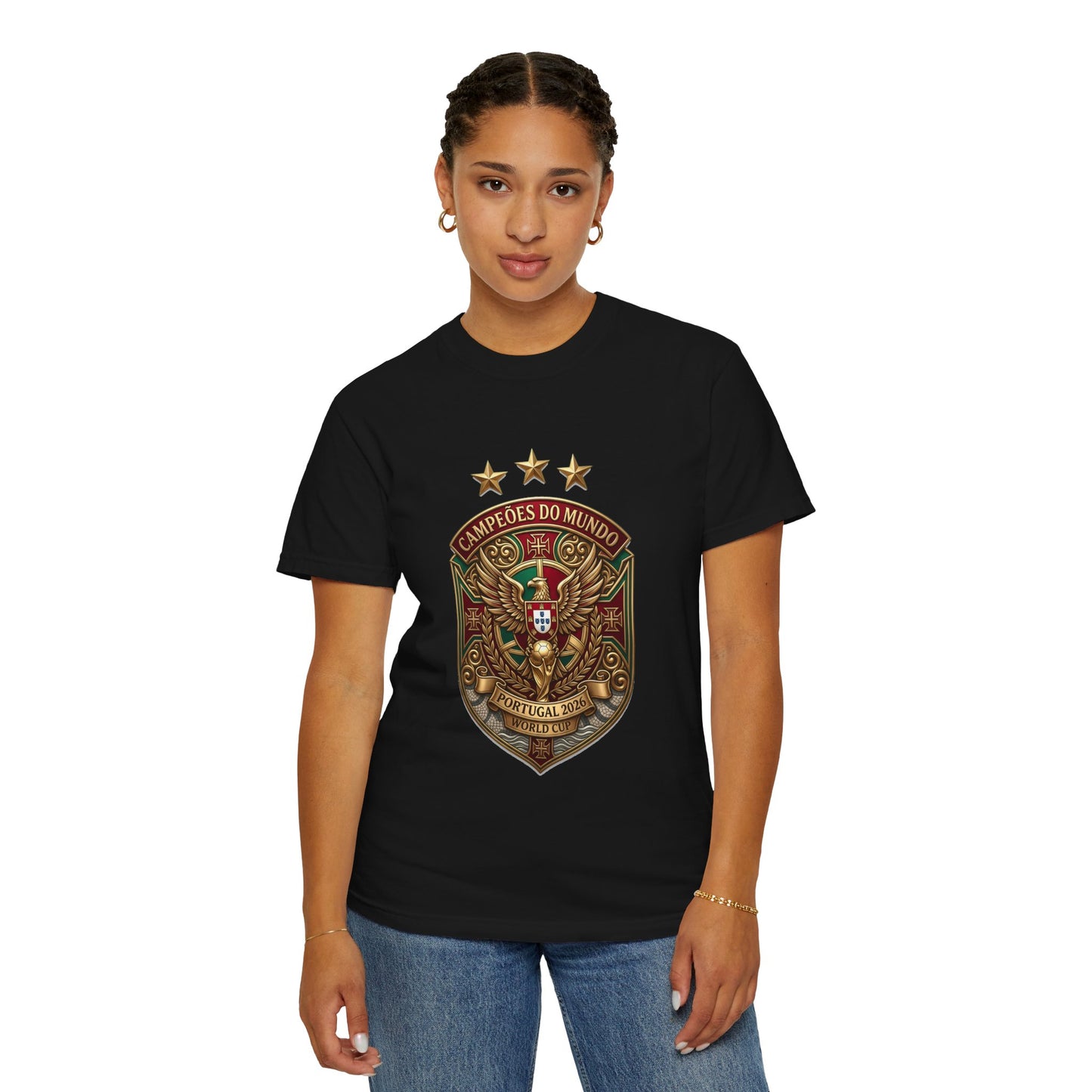 Portugal Football World Cup 2026 'Campeões do Mundo' Sovereign Shield | Premium Graphic Tee