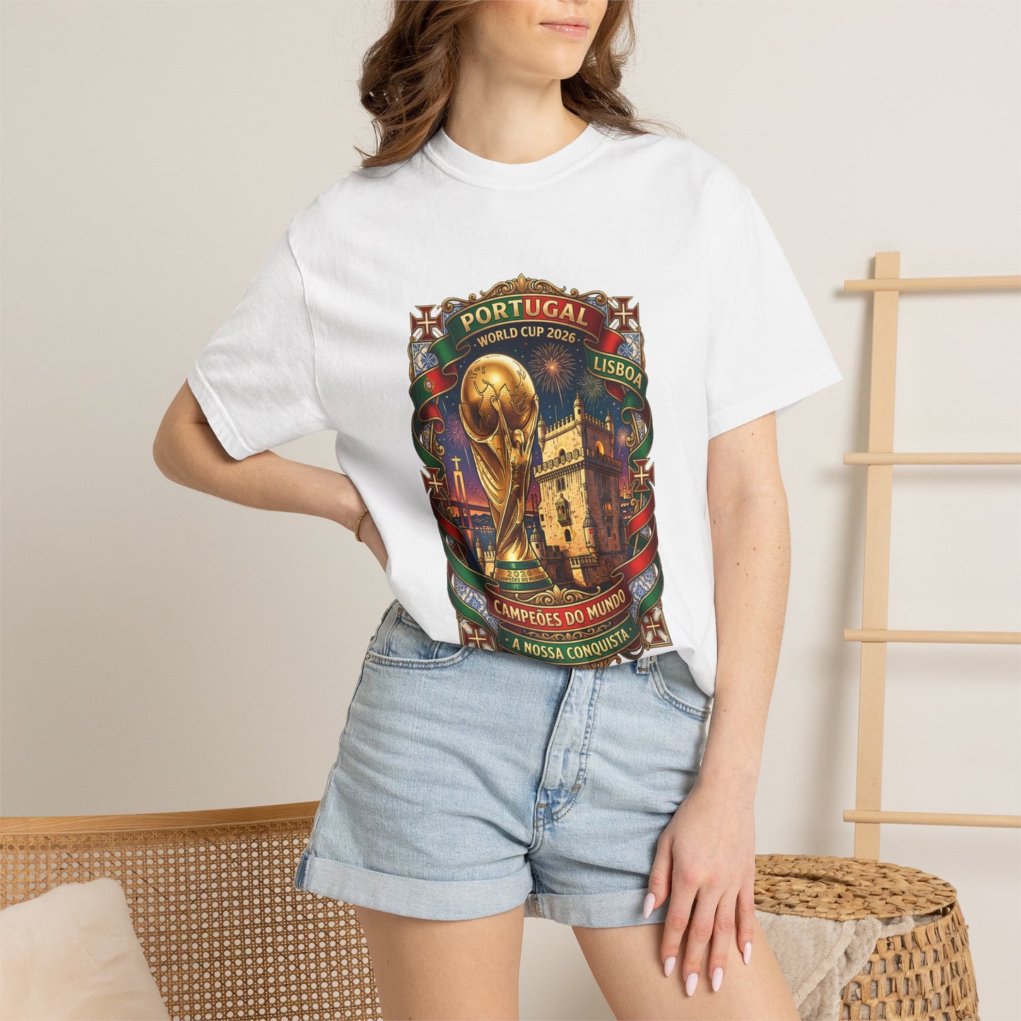 Portugal Football World Cup 2026 'A Nossa Conquista' Celebration Shield | Premium Graphic Tee