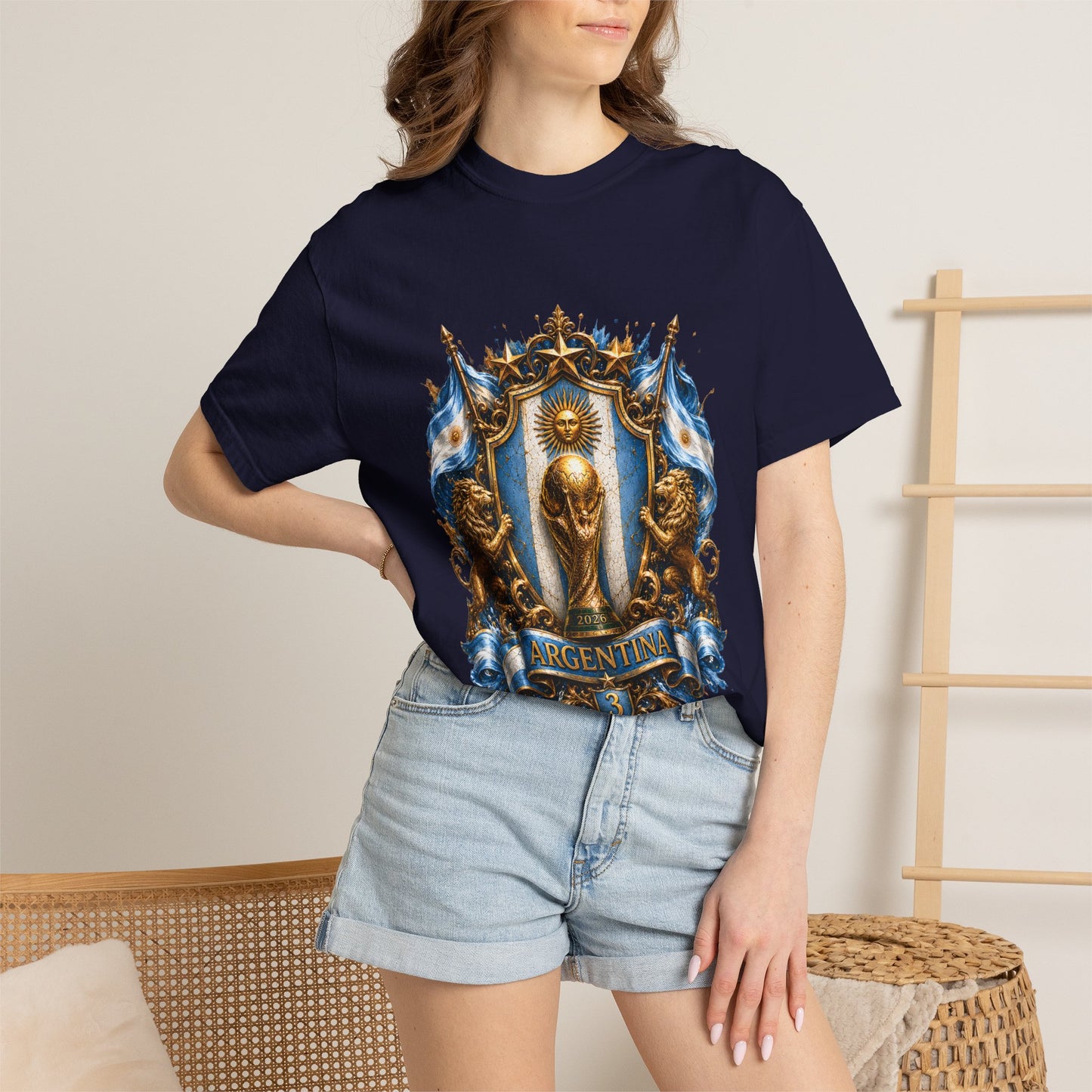 Argentina Football World Cup 2026 Sovereign Shield – Imperial Twin Lions | Premium Graphic Tee