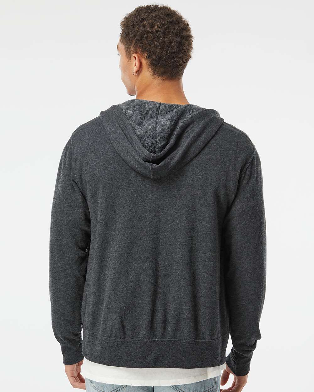 Unisex Heathered French Terry Full-Zip Hooded Sweatshirt
