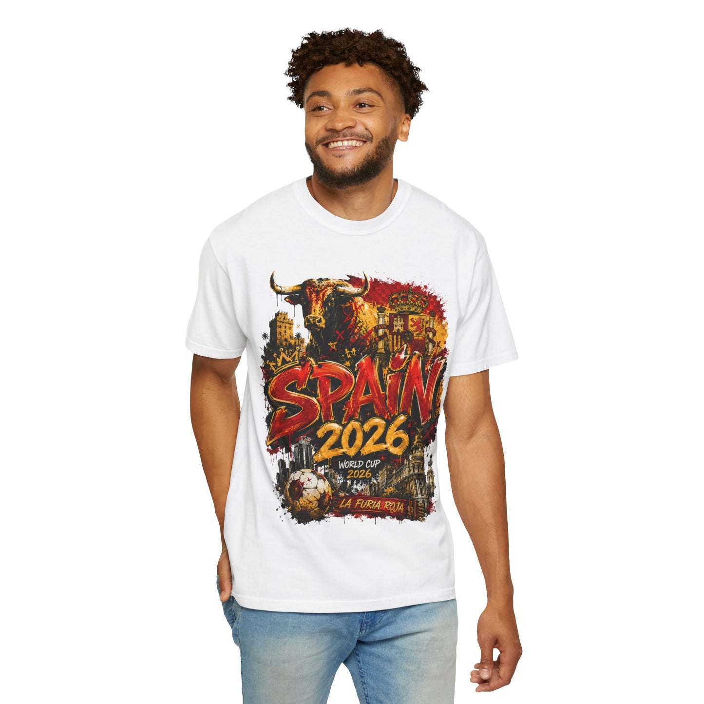 Spain Football World Cup 2026 'Furia Urbana' Graffiti Collage | Premium Graphic Tee