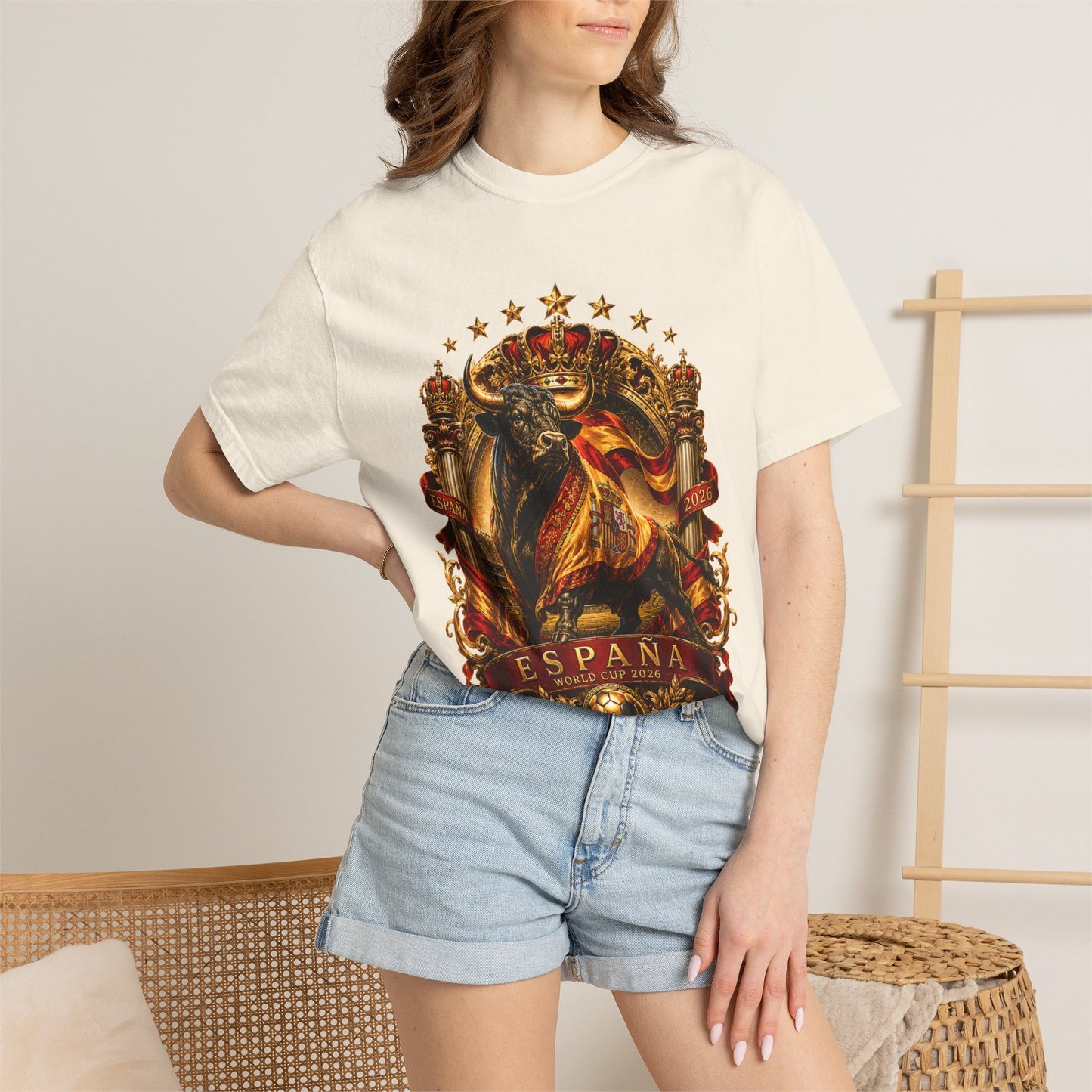 Spain Football World Cup 2026 'Toro de Oro' Imperial Crest | Premium Graphic Tee