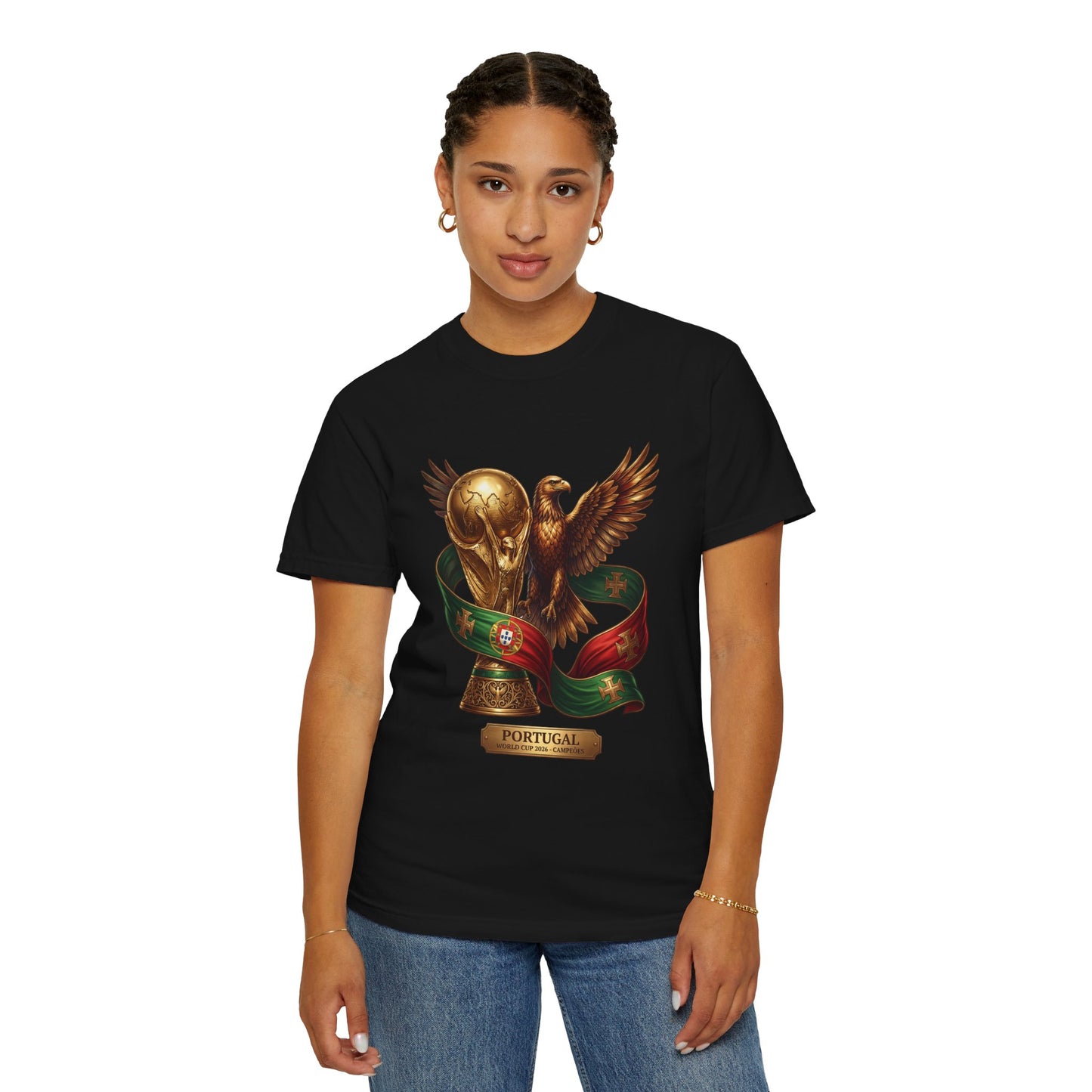 Portugal Football World Cup 2026 'Triumph of the Eagle' Trophy Graphic – Imperial Glory | Premium Summer Tee