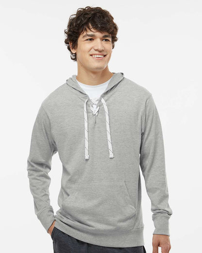 Unisex Jersey Sport Lace Hooded Pullover