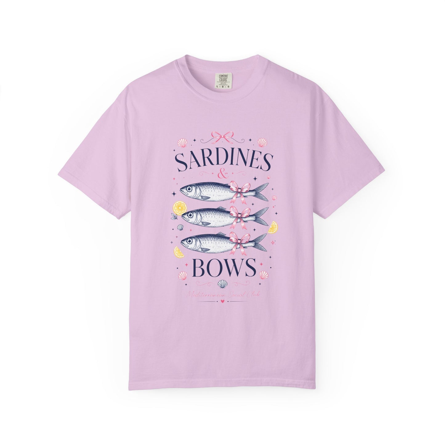 Sardines & Bows 'Mediterranean Social Club' Summer Graphic Tee – Coastal Coquette Aesthetic