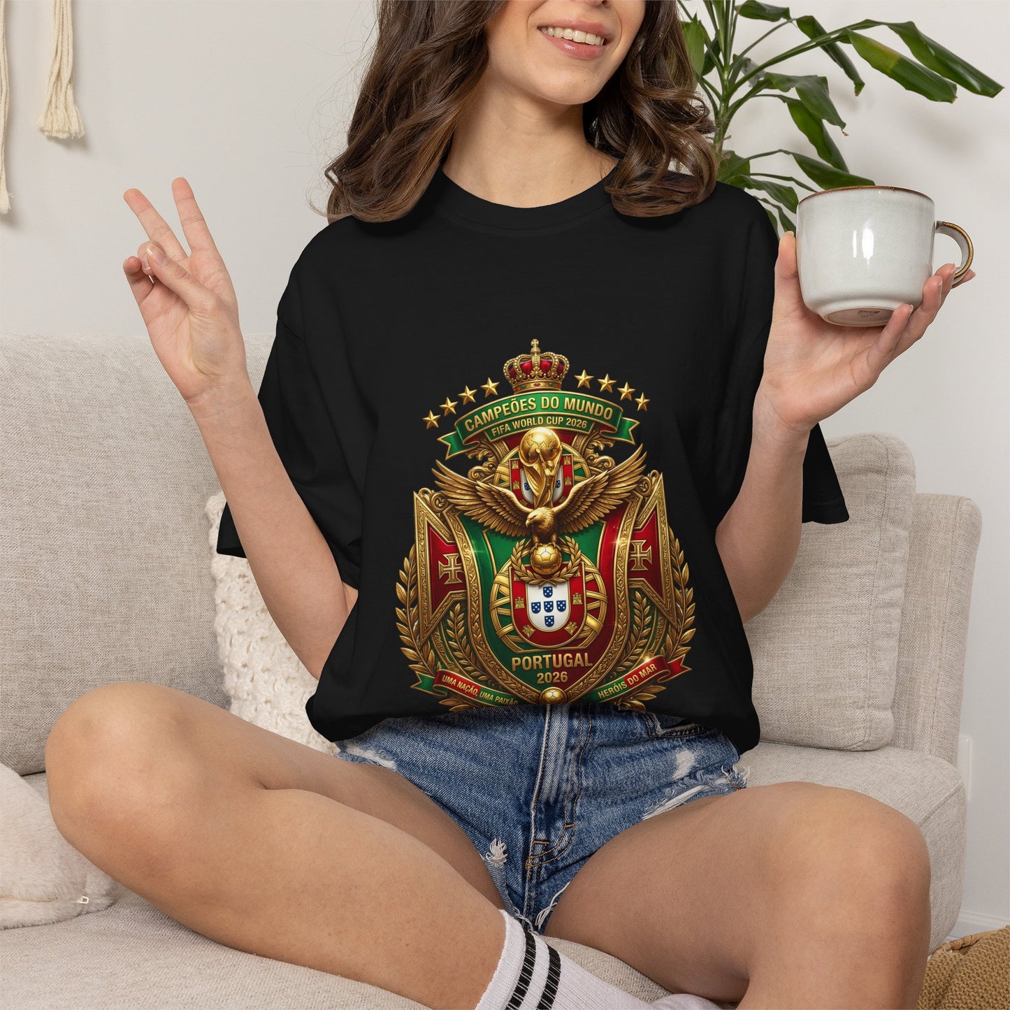 Portugal Football World Cup 2026 'Heróis do Mar' Imperial Crown Crest | Premium Graphic Tee