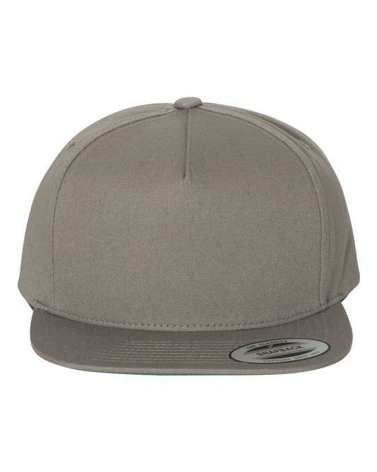 Yupoong Classics 5-Panel Cotton Twill Snapback Cap, OSFA Grey, One Size
