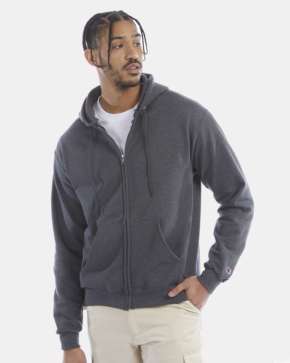 Unisex PowerblendÂ® Full-Zip Hooded Sweatshirt