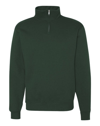 JERZEES SUPER SWEATS - 1/4 Zip Sweatshirt with Cadet Collar. 4528M - Large - Forest Green