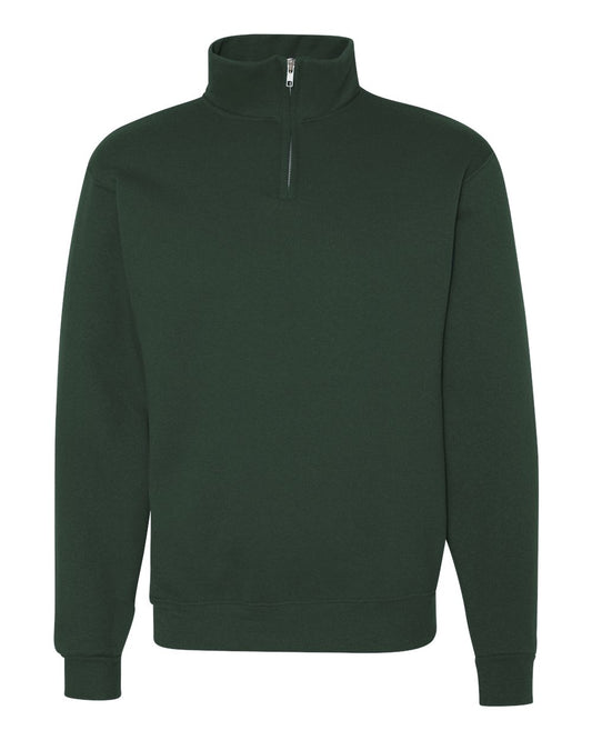 JERZEES SUPER SWEATS - 1/4 Zip Sweatshirt with Cadet Collar. 4528M - Large - Forest Green
