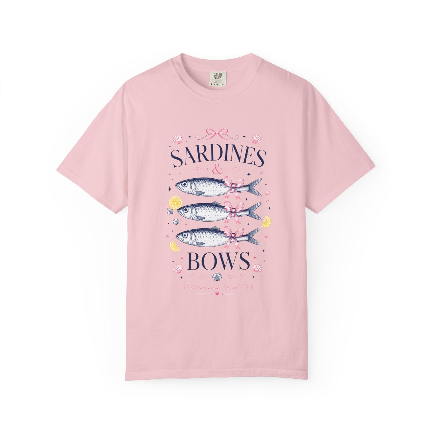 Sardines & Bows 'Mediterranean Social Club' Summer Graphic Tee – Coastal Coquette Aesthetic