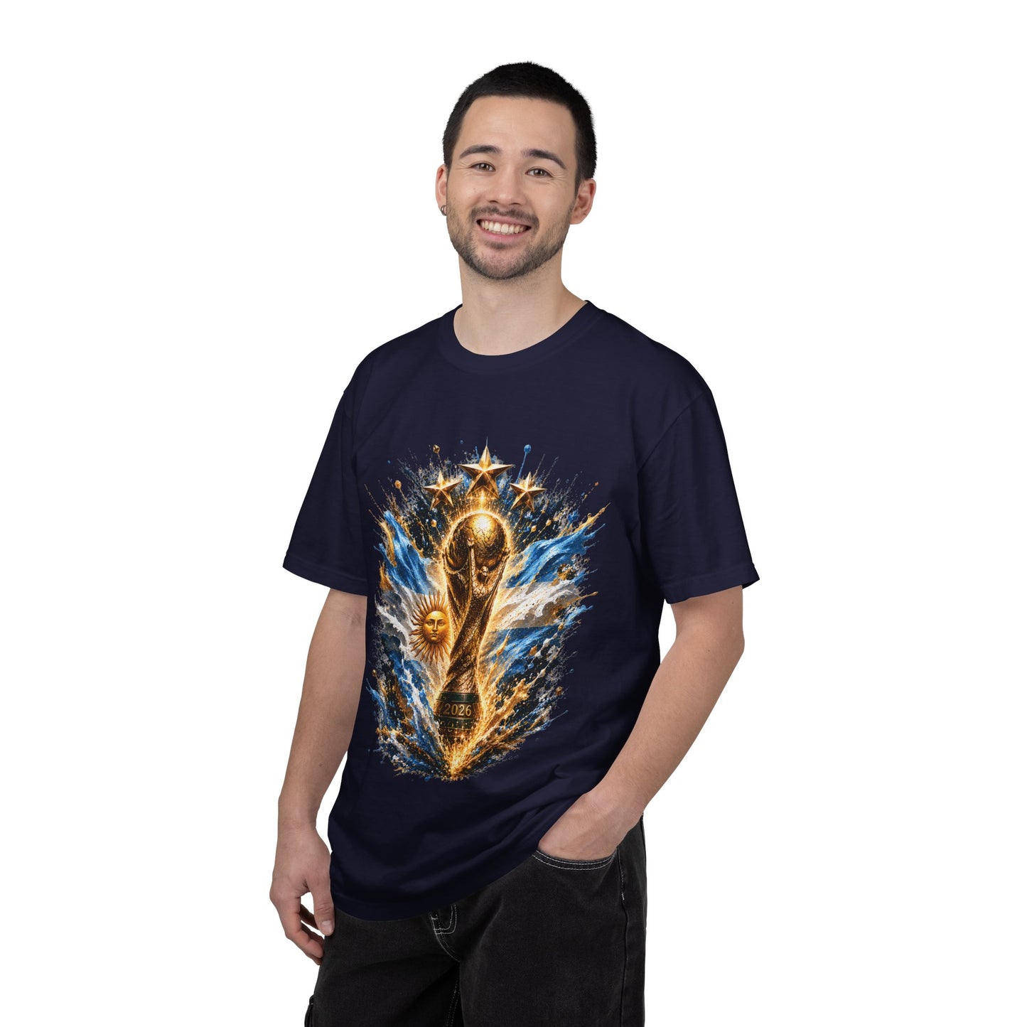 Argentina Football World Cup 2026 Kinetic Trophy – Celestial Glory | Premium Graphic Tee