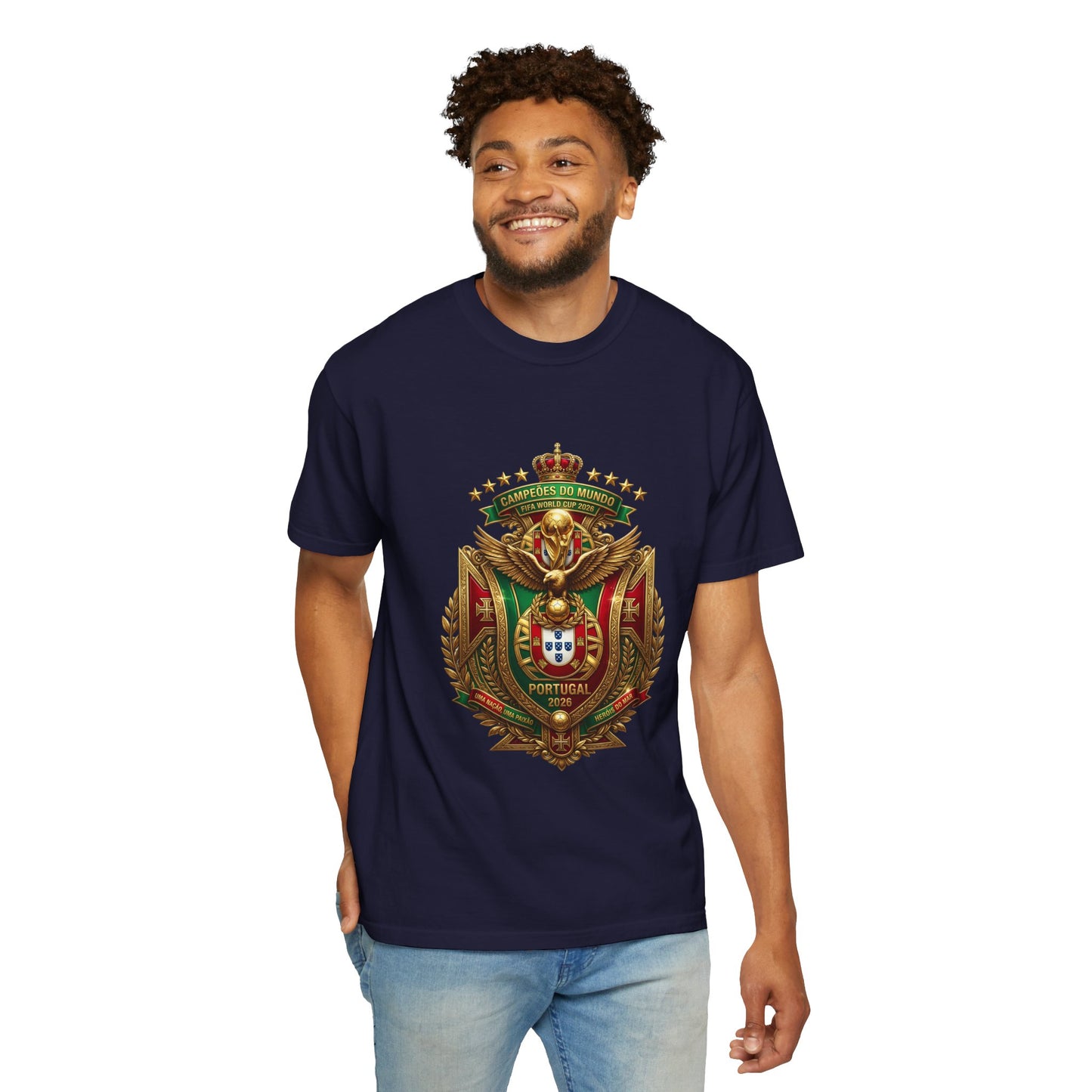 Portugal Football World Cup 2026 'Heróis do Mar' Imperial Crown Crest | Premium Graphic Tee