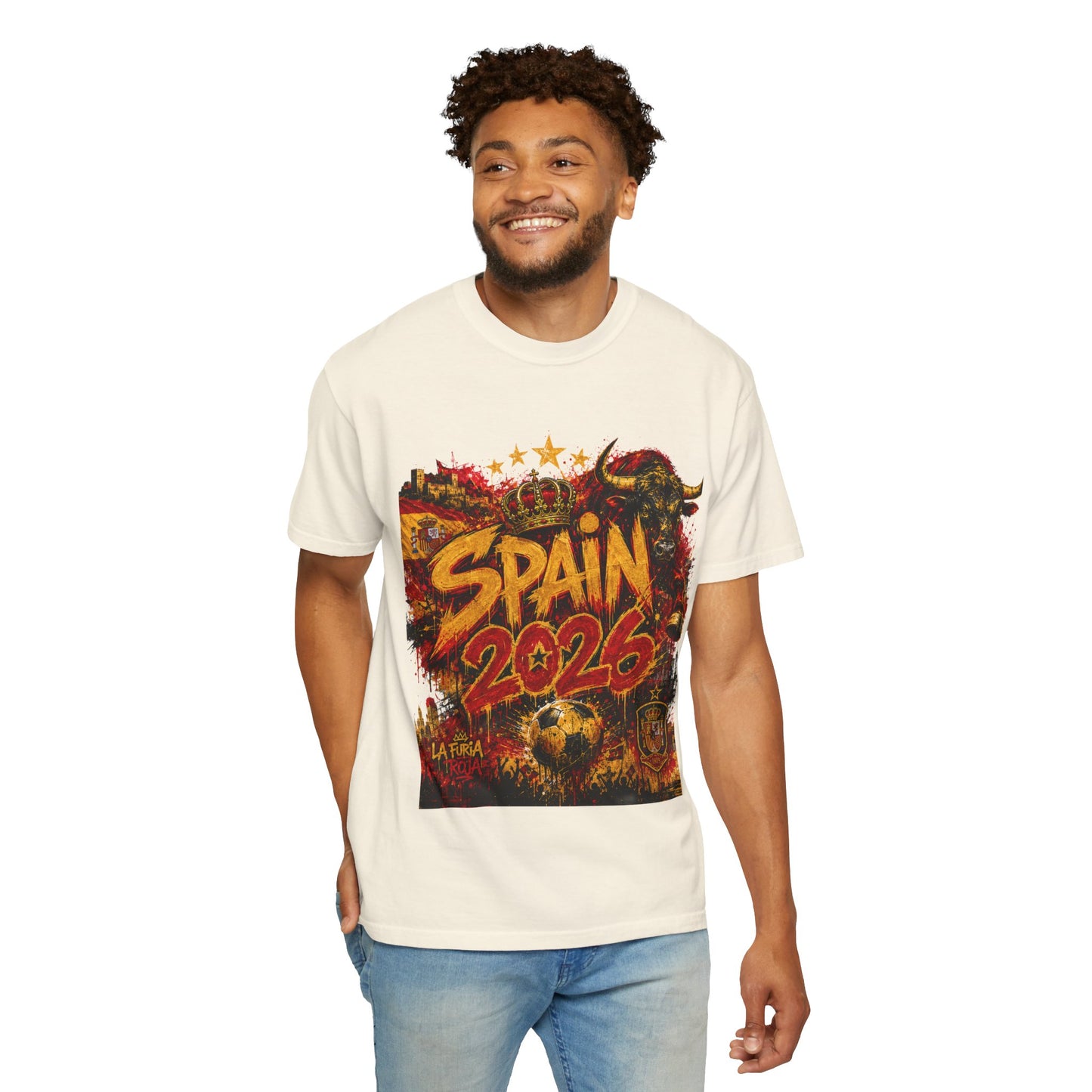 Spain Football World Cup 2026 'Fúria de Ouro' Graffiti Championship | Premium Graphic Tee