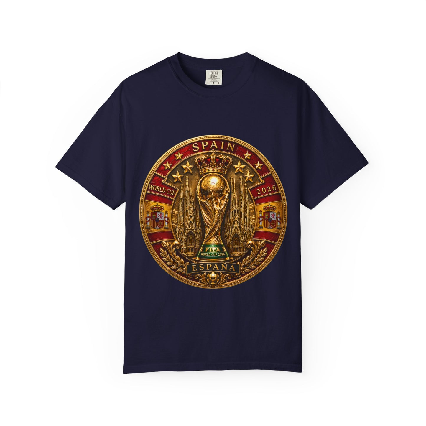 Spain Football World Cup 2026 'Medalha de Sagrada' Round Medallion | Premium Graphic Tee