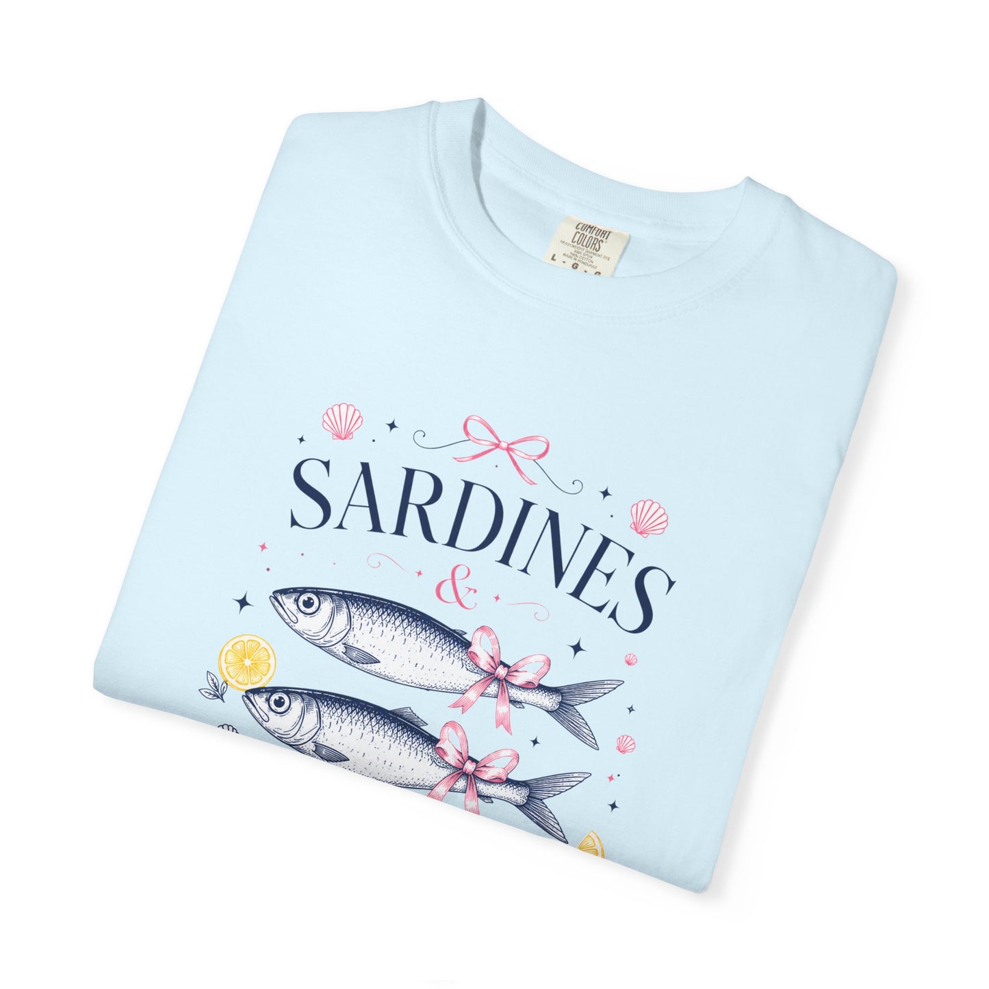 Sardines & Bows 'Mediterranean Social Club' Summer Graphic Tee – Coastal Coquette Aesthetic