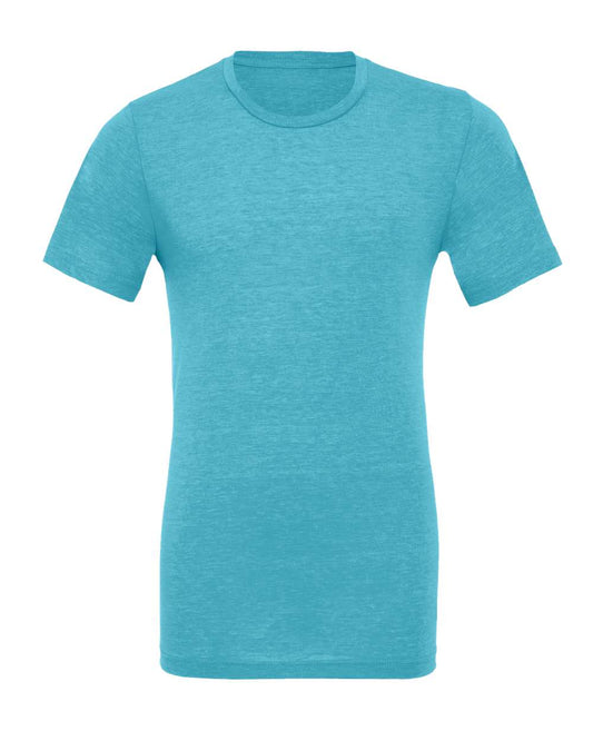 Canvas Mens Triblend Crew Neck Plain Short Sleeve T-Shirt (L) (Aqua Triblend)