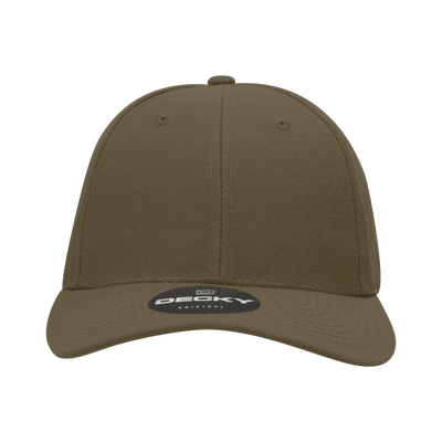 6 Panel High Profile Structured Acrylic/Polyester Fitted, Brown, 7 1/2