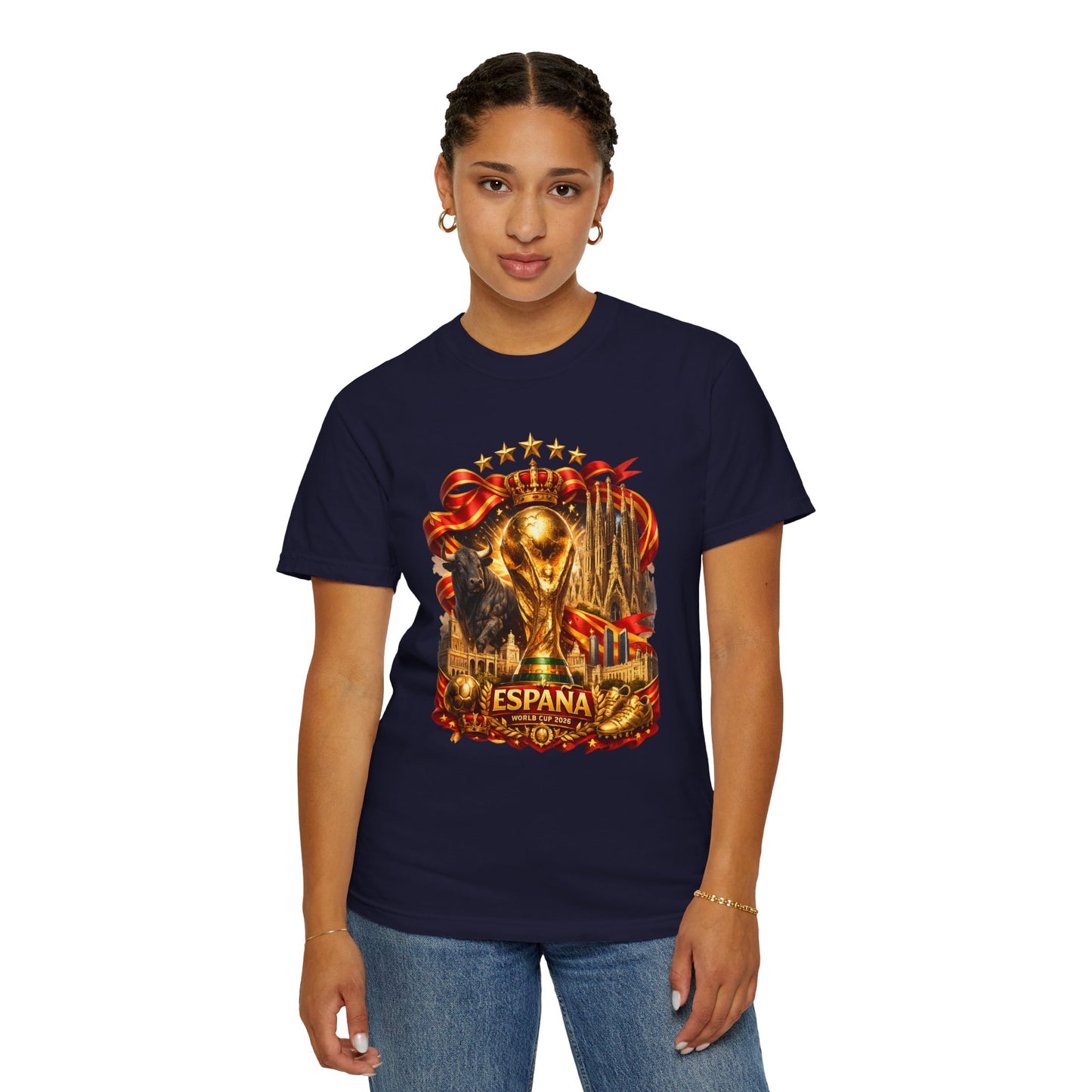 Spain Football World Cup 2026 'Reino Dorado' Iconic Elements | Premium Graphic Tee