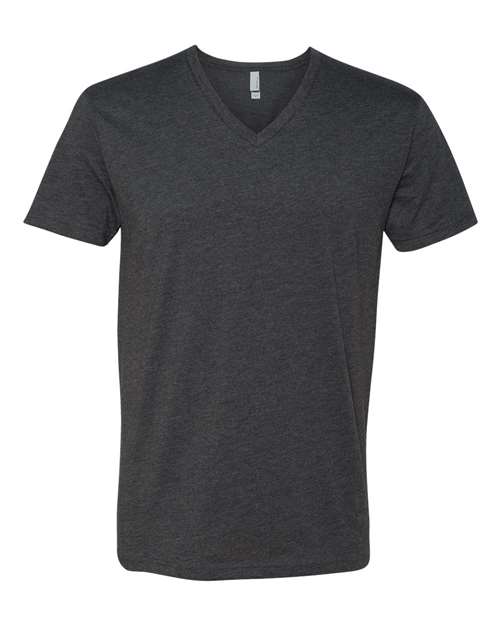 Next Level Apparel 6240 Mens Premium V-Neck Tee, White + Charcoal (2 Pack)-Large