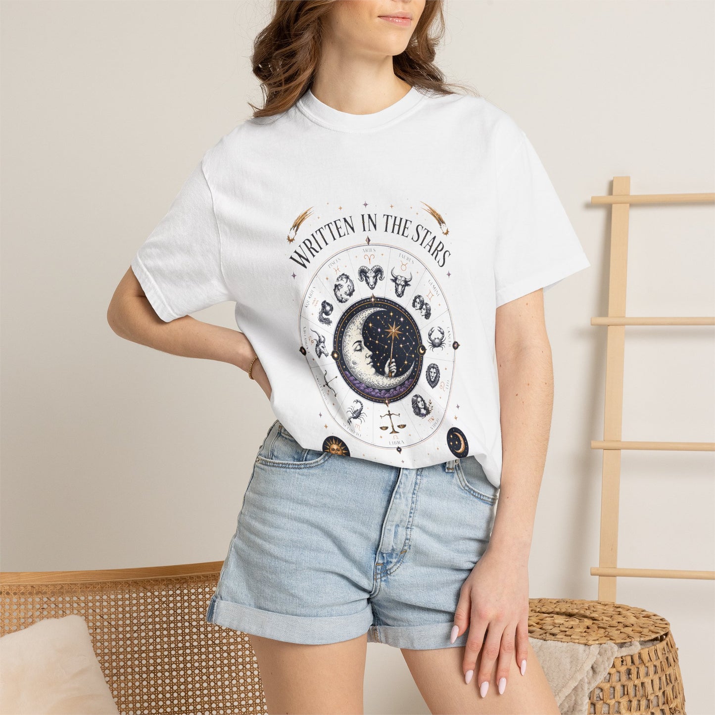 Written In The Stars Astrology Zodiac Wheel Halloween | Premium Graphic Tee