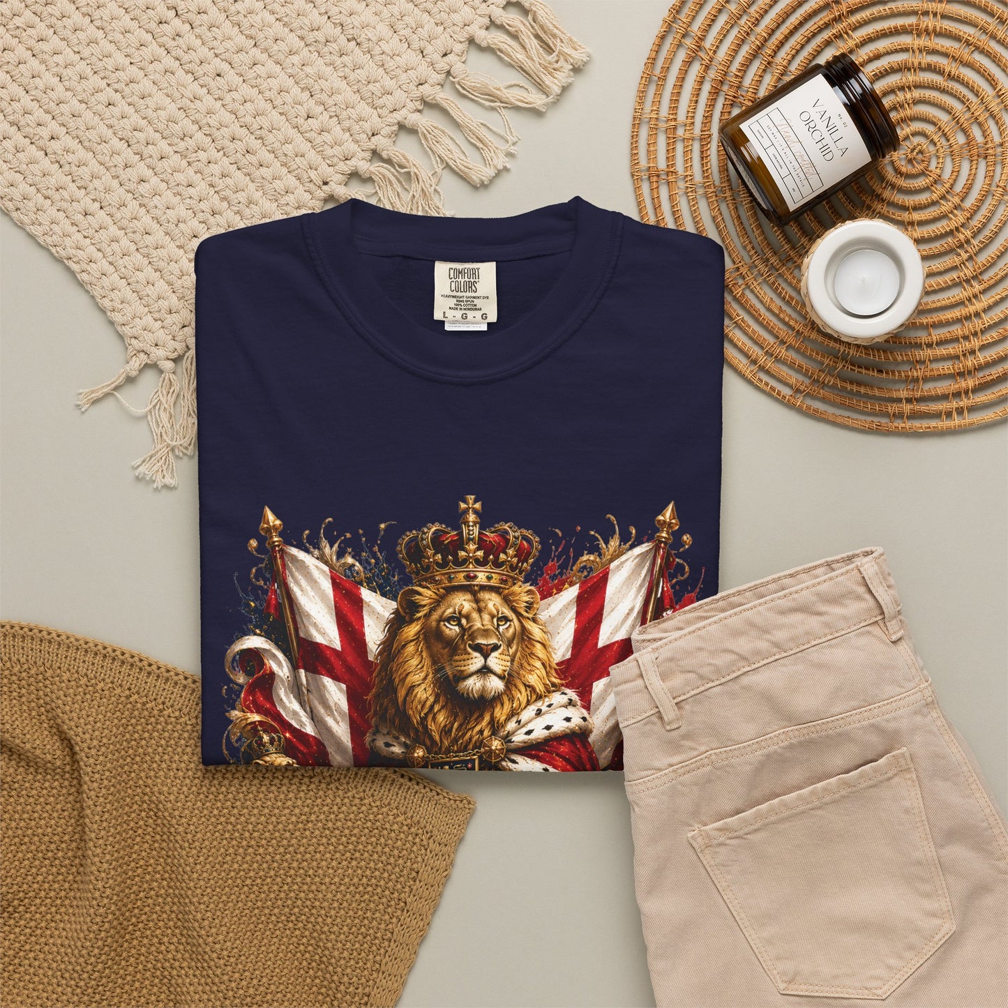 Sovereign Three Lions Crest – England Football Royal Legacy | Premium Graphic Tee