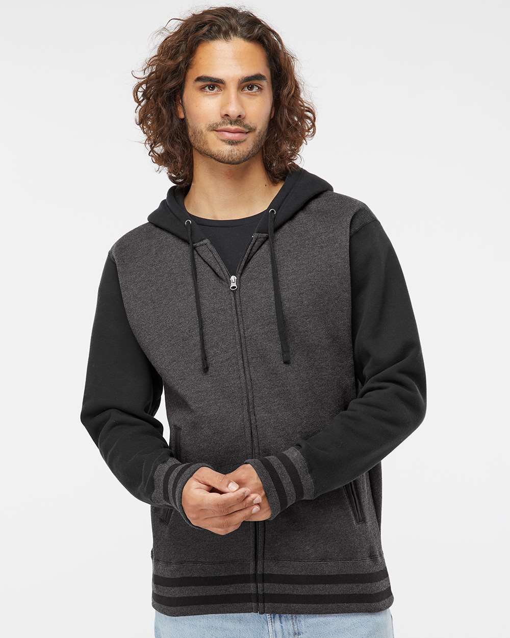 Unisex Heavyweight Varsity Full-Zip Hooded Sweatshirt