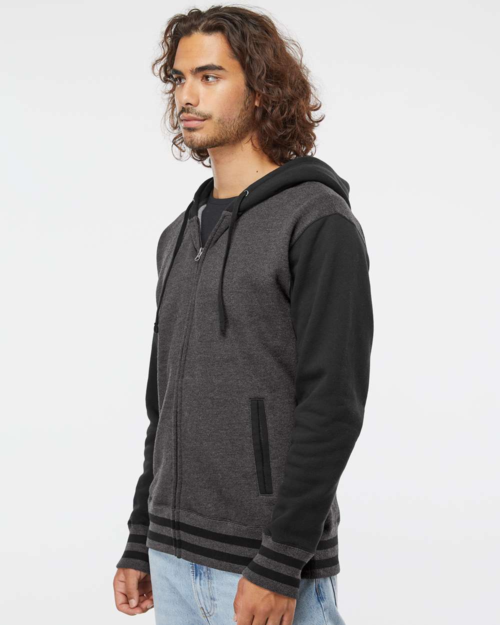 Unisex Heavyweight Varsity Full-Zip Hooded Sweatshirt