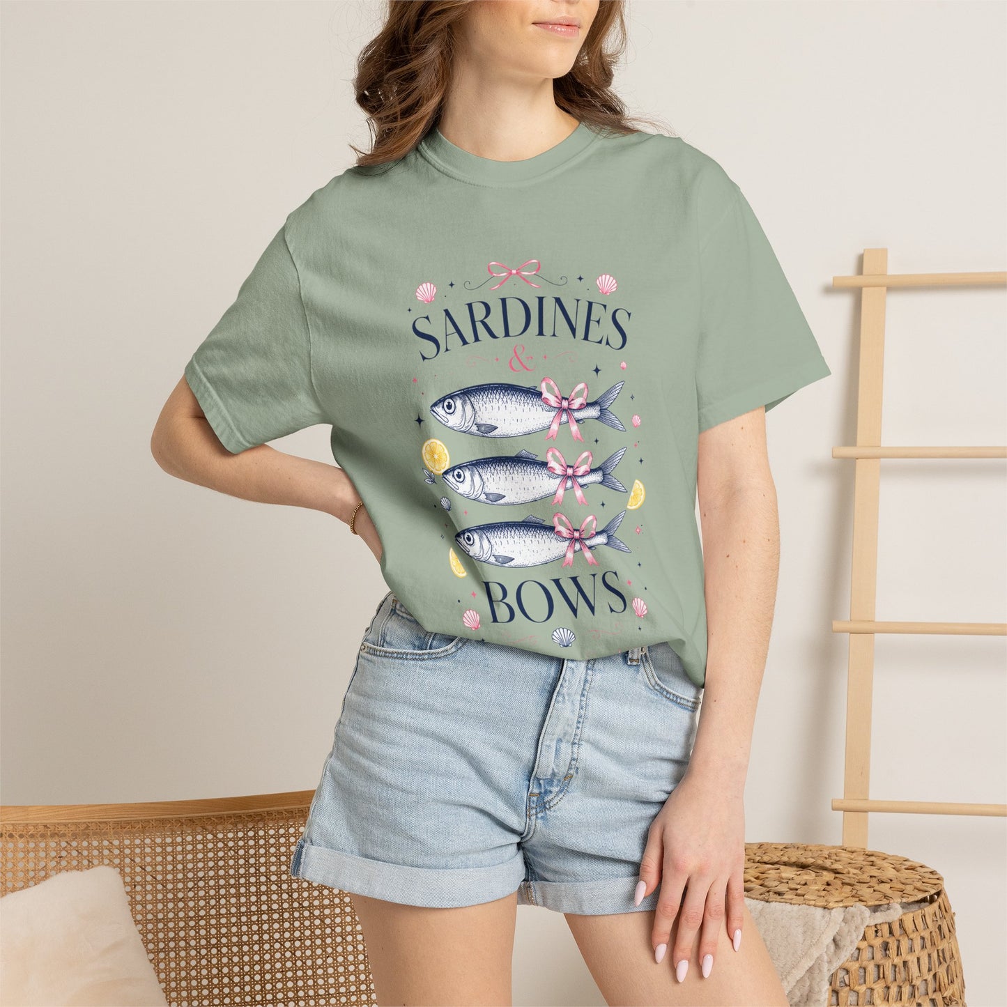 Sardines & Bows 'Mediterranean Social Club' Summer Graphic Tee – Coastal Coquette Aesthetic